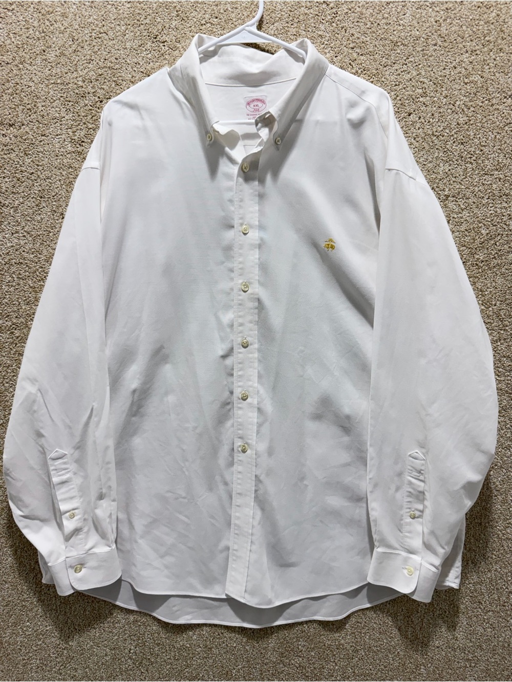 Flawed Brooks Brothers 346 button down shirt supima cotton mens size XXL white